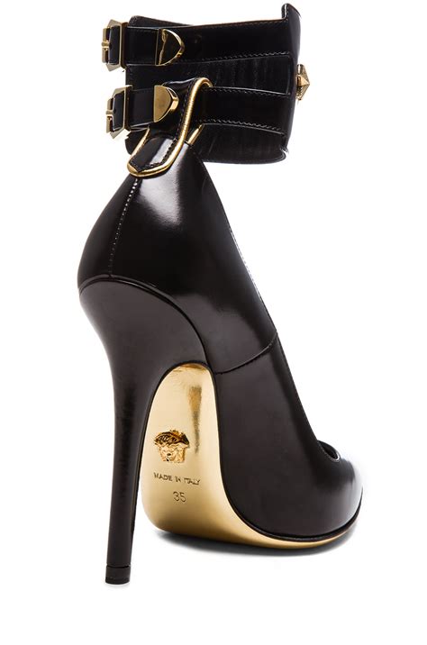 versace leather brands|versace leather platform strappy pumps.